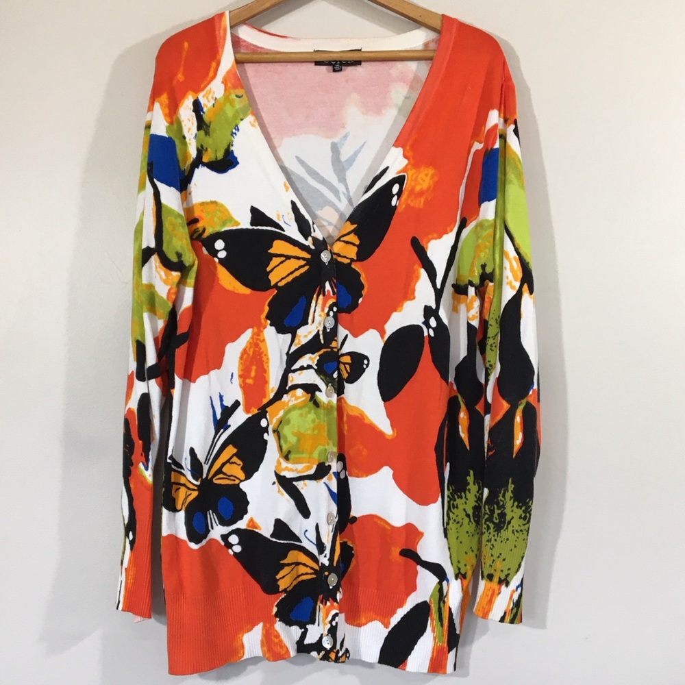 Berek Butterfly Print‎ Long Line Cardigan